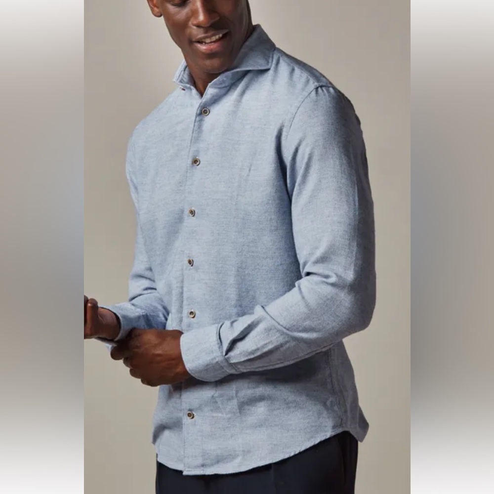 Ted Baker Light Blue Casual Button-Down Shirt Academic office